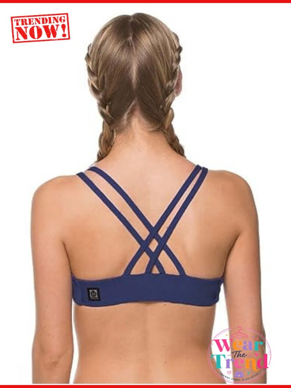 JOLYN Fixed-Back Athletic Bikini Top for Competitive Swimming, Lifeguarding,